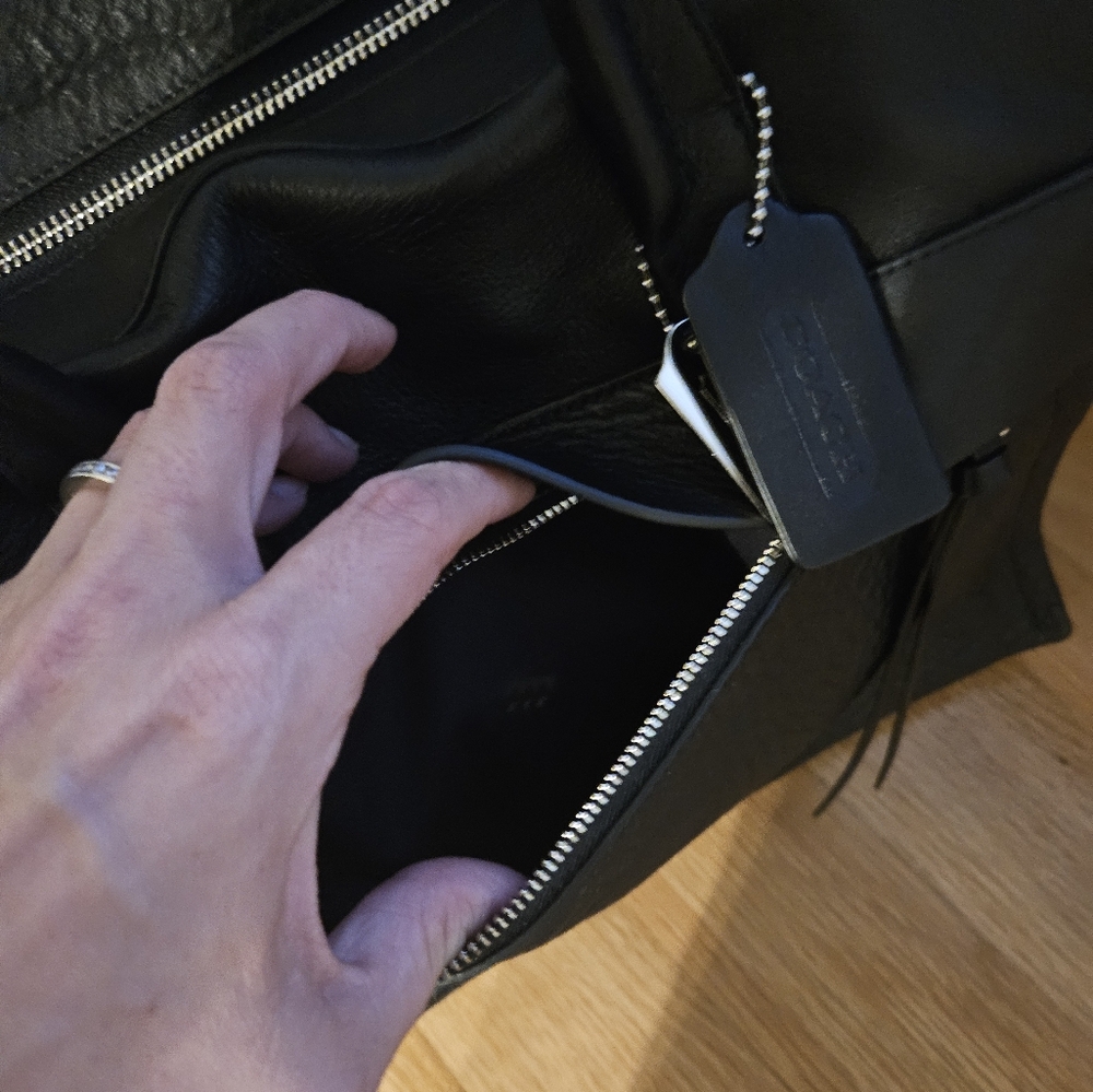 Coach Black Leather Satchel - Picture 7 of 12